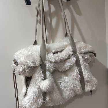 DIESEL White Fur Shoulder Bag