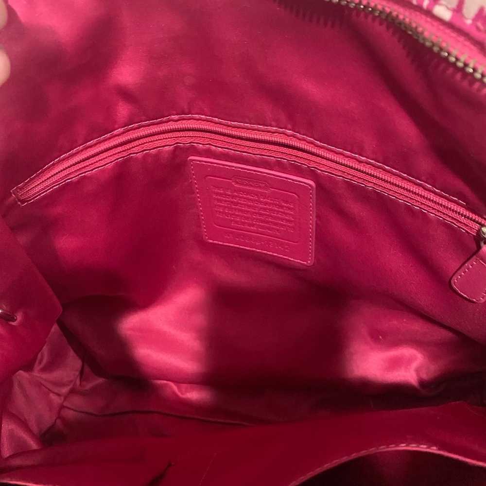 Y2K rare coach Leah opt pink printed shoulder bag - image 4