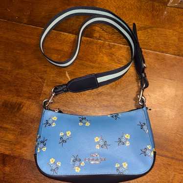 COACH Jes Baguette With Floral Bow Print Crossbody