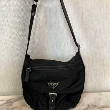 PRADA Black Nylon Shoulder Bag