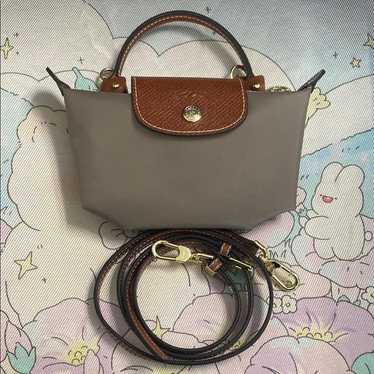 Longchamp Le Pliage Mini Grey Crossbody Canvas Tot