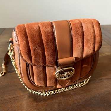 Georgie Saddle Bag with Suede and Brown Leather