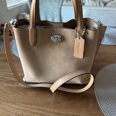 Suede Coach Handbag