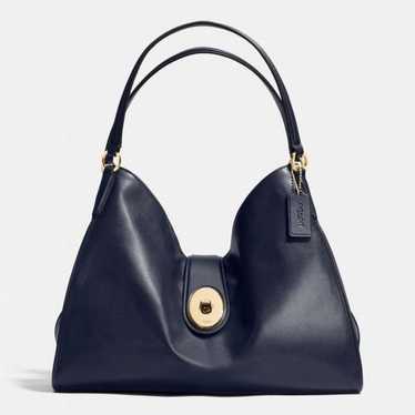 COACH CARLYLE SHOULDER BAG IN SMOOTH LEATHER BLUE… - image 1