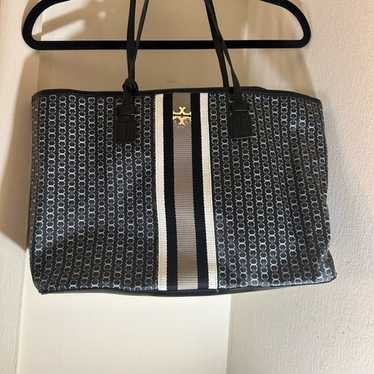 Tory Burch GEMINI LINK CANVAS LARGE TOTE Black Gem