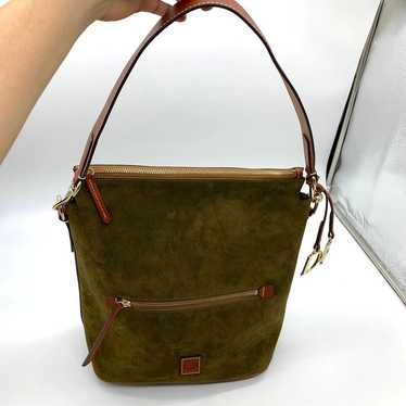 Dooney & Bourke Olive Suede Large Sac Women Handb… - image 1