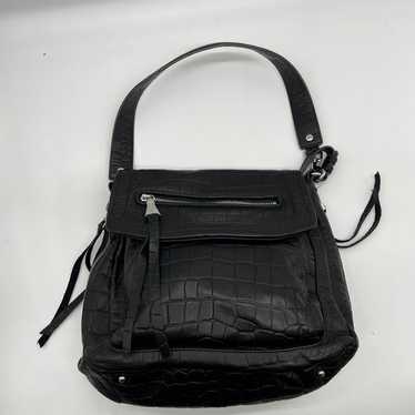 Aimee Kestenberg Leather Shoulder Bag Black Croco