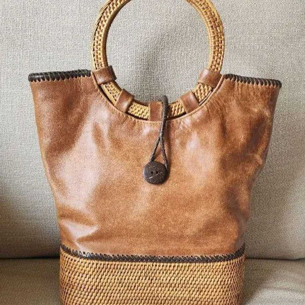 Ultra rare Ata & Leather back basket bag. - image 1