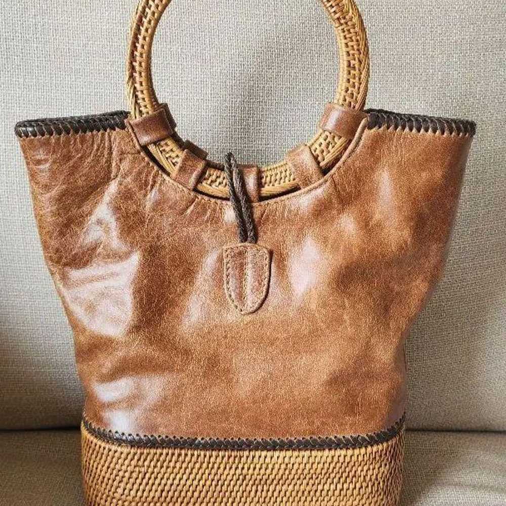 Ultra rare Ata & Leather back basket bag. - image 2