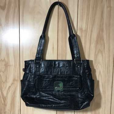 Liz Claiborne Vintage Black Soft Alligator Themed 