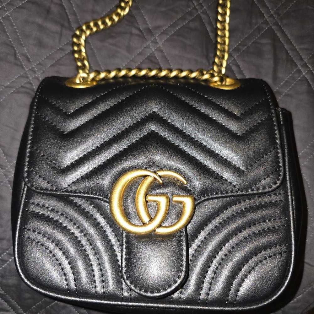 Gucci Black leather  Jumbo GG Crossbody - image 1