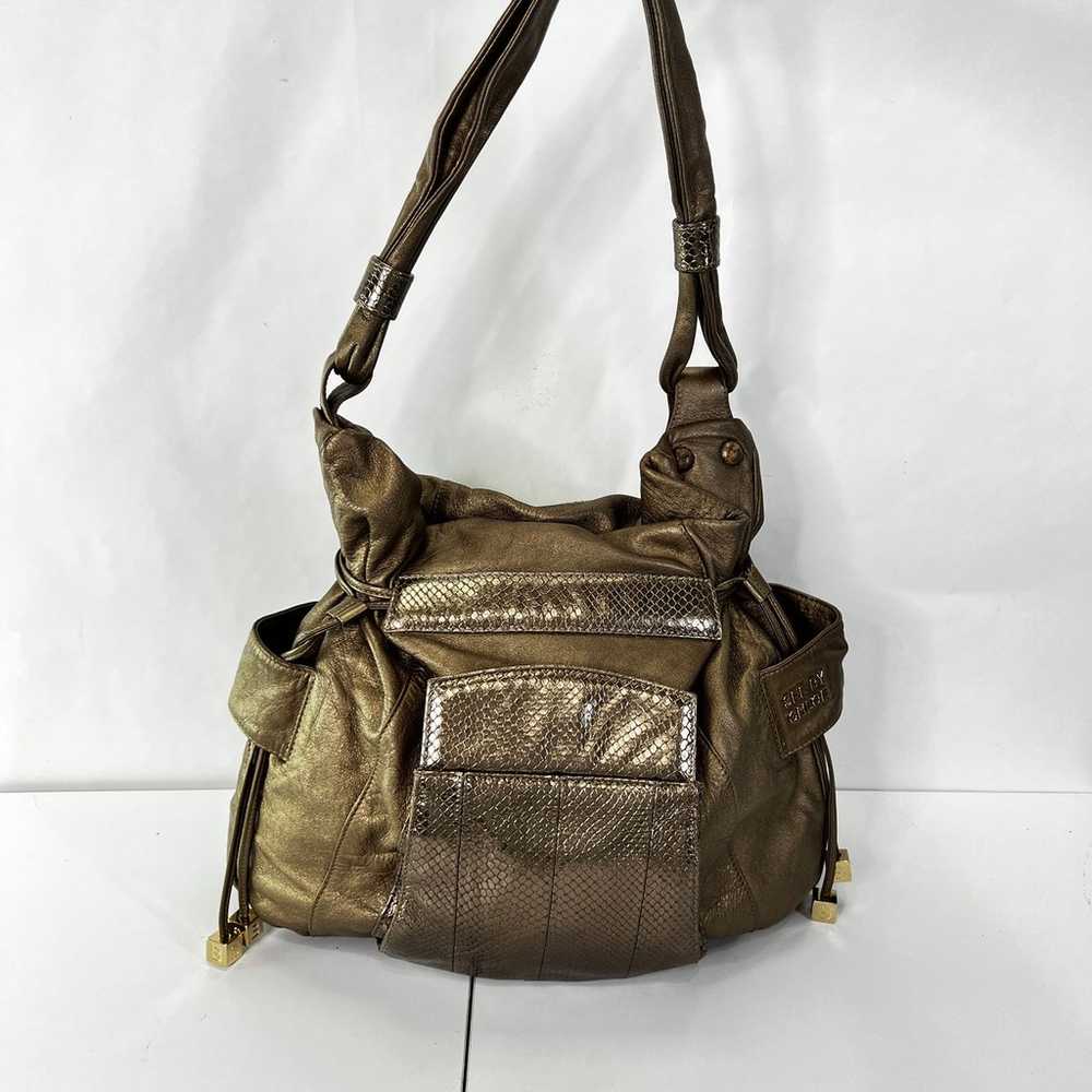 SEE BY CHLOE Genuine Leather Gold Hobo Shoulder B… - image 1