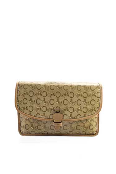 Celine Womens Light Brown Leather Printed Flap Sma