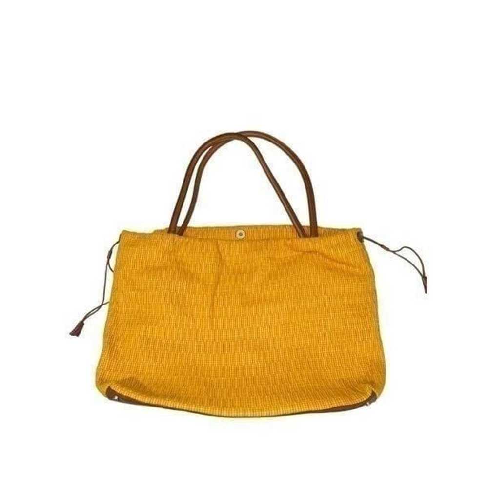 Furla Large Mustard Yellow Textured Leather Shoul… - image 1