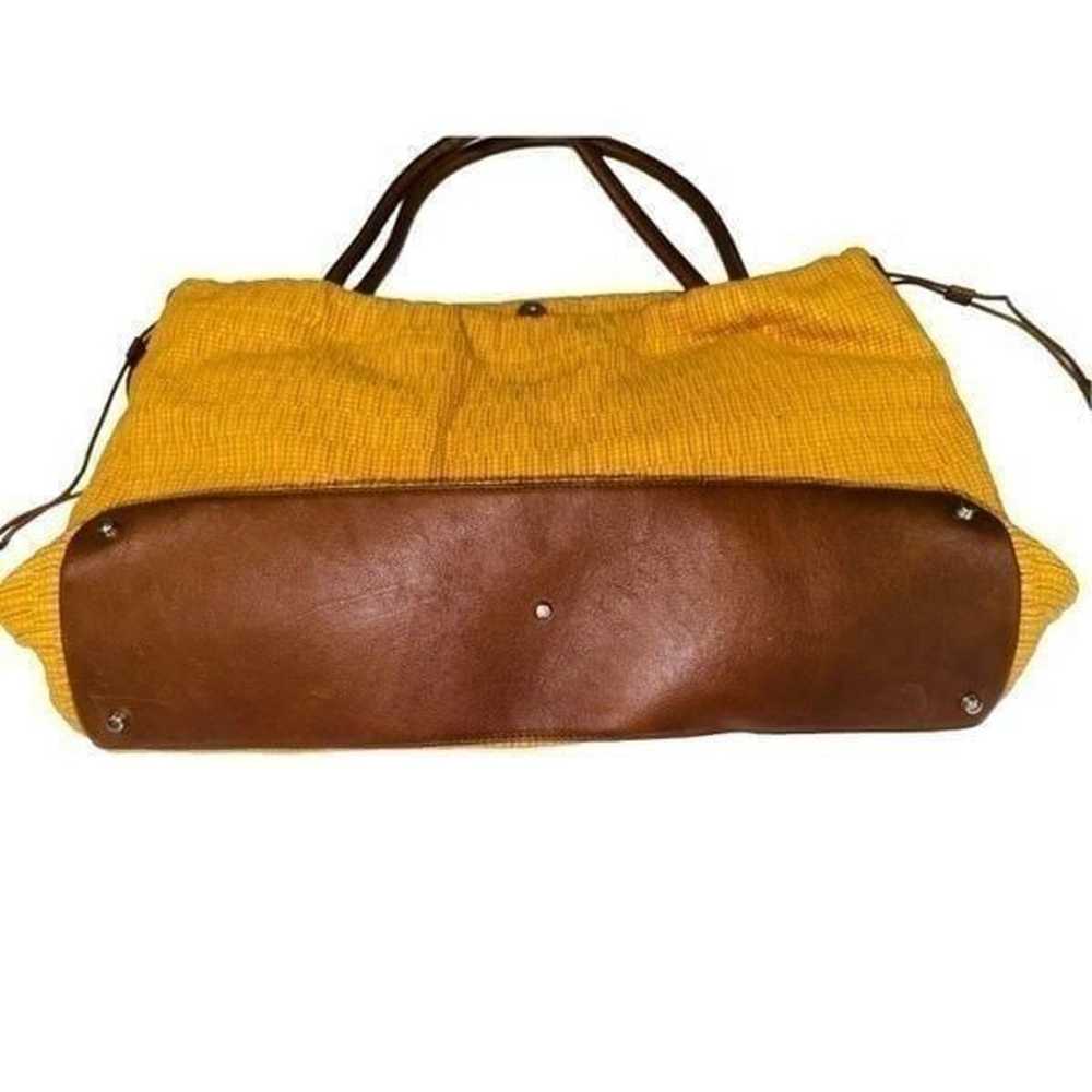 Furla Large Mustard Yellow Textured Leather Shoul… - image 4