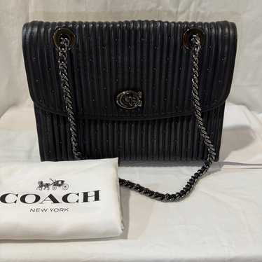 Coach Parker Studded Quilted Black