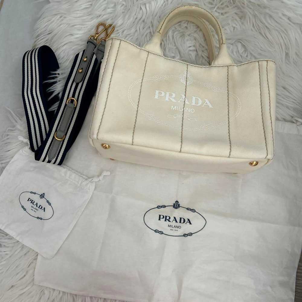 PRADA Ivory Handbag with Strap - image 1