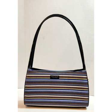 Kate Spade Vintage blue Striped Black Faux Leather