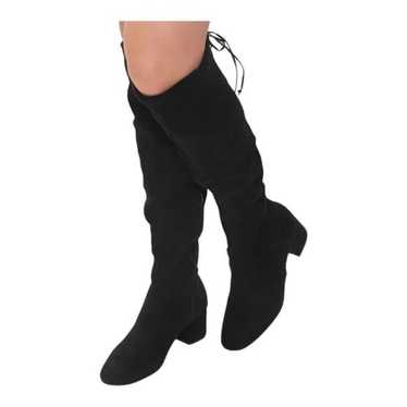 Women's Boots Faux Suede Knee-High Boots Black Ro… - image 1