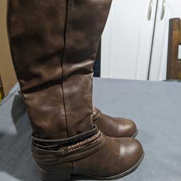 Jellypop riding boots sz 6.5 knee high flat brown - image 1