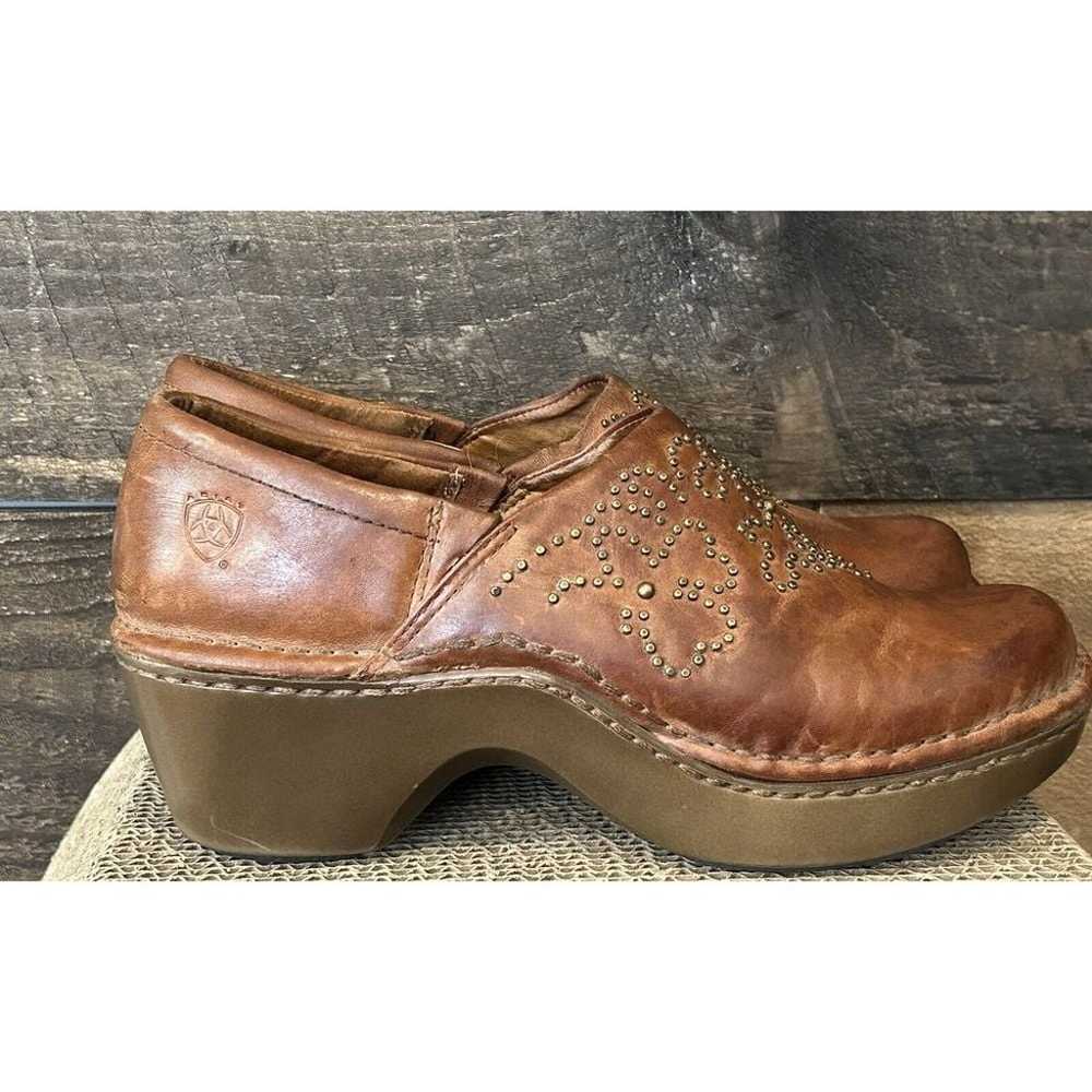 Ariat Studded Western Boot Heeled Clogs Chestnut … - image 2