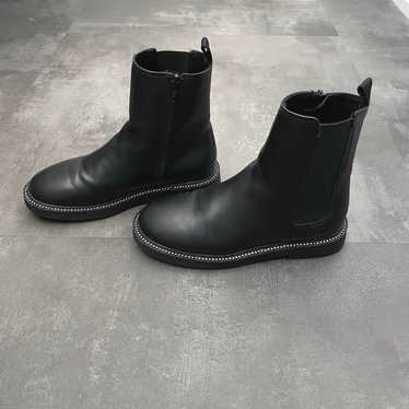 ZARA Short Boots, Studded, Side Gore, Side Zip, Bl