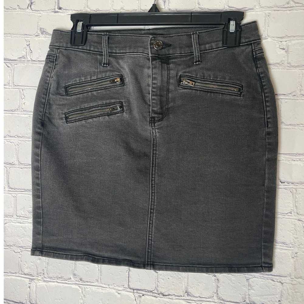 Banana Republic Black Denim Mini Skirt With Zippe… - image 1