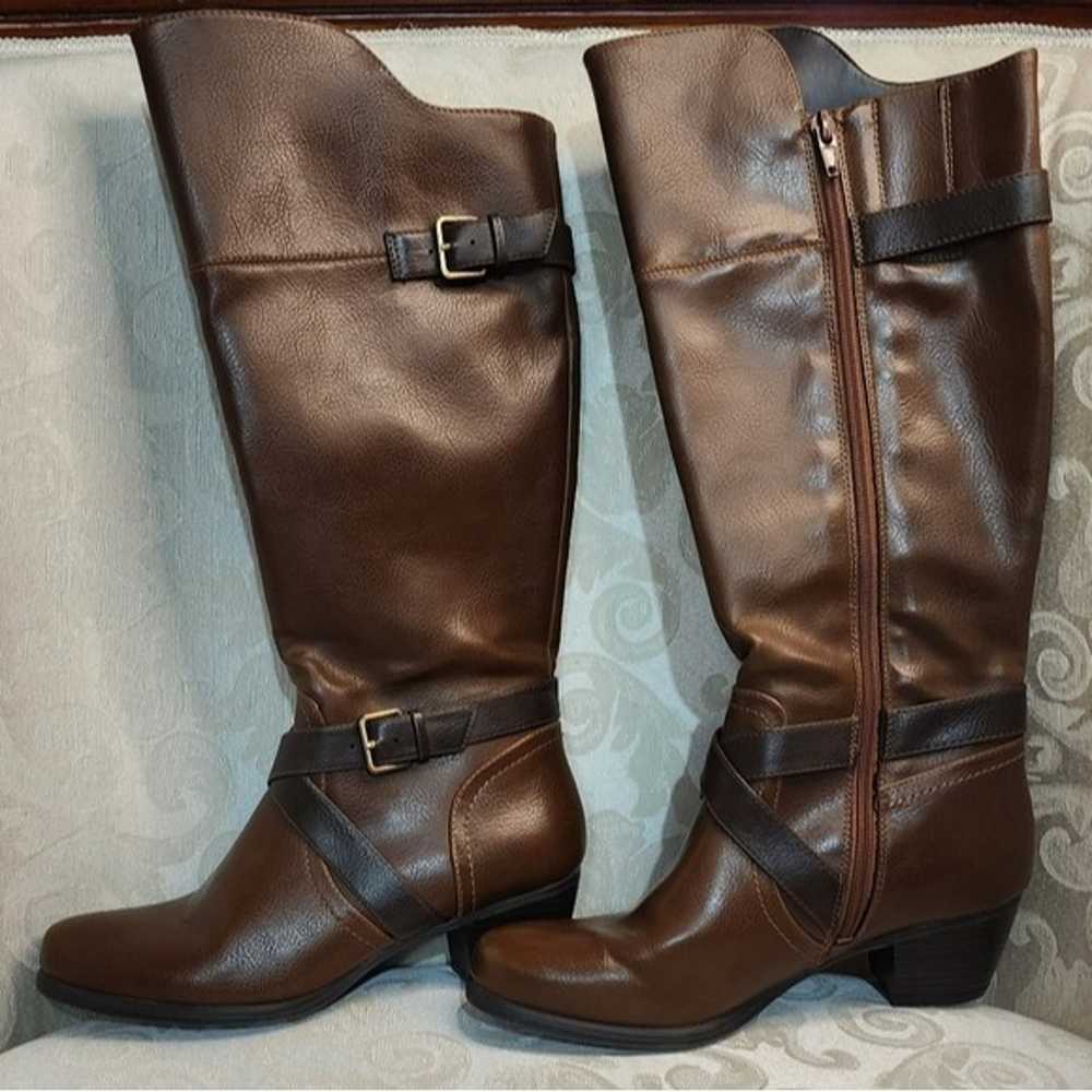 NATURAL SOUL Confort Vegan Leather Tall Boots Siz… - image 3