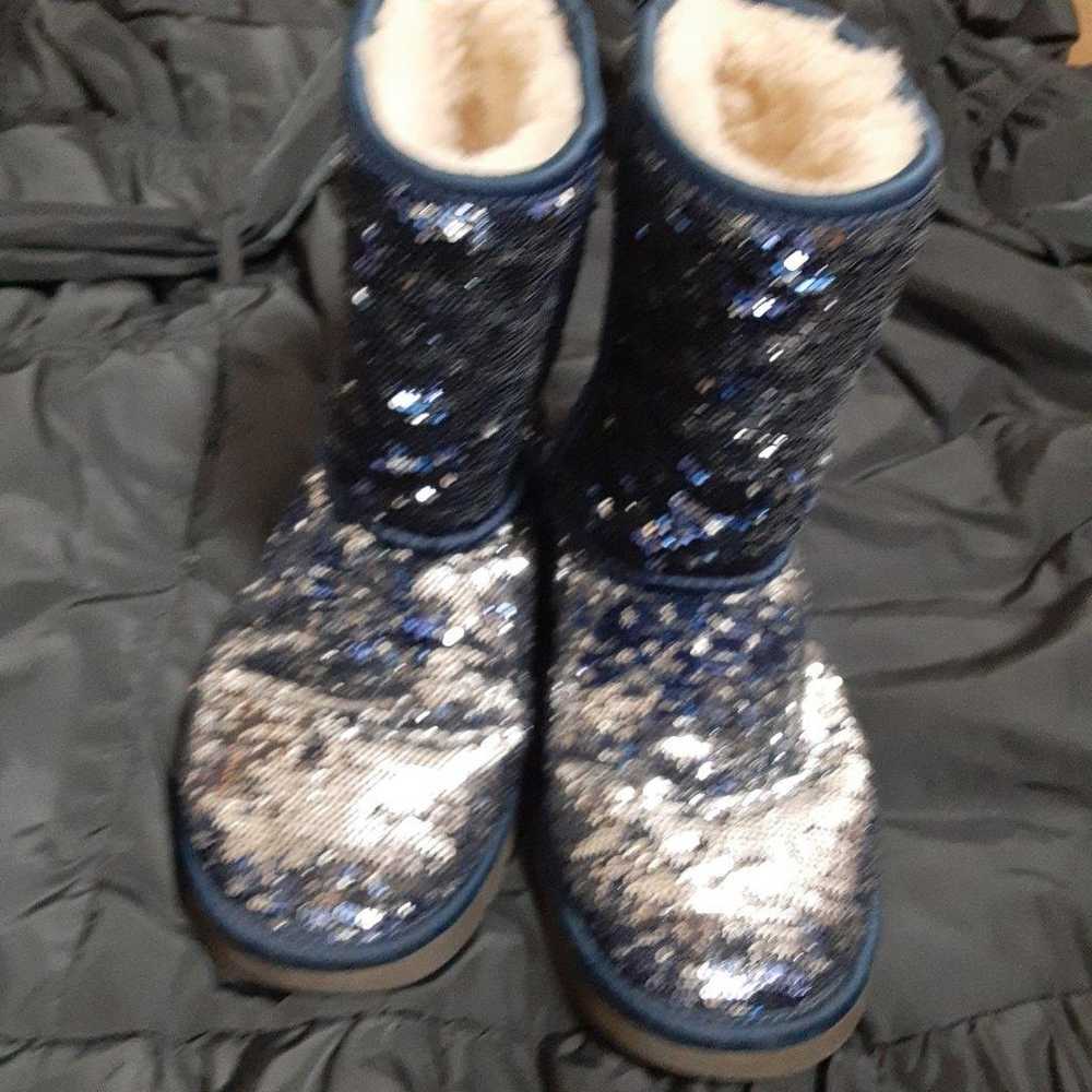 Agu Mouton boots, sequins - image 2