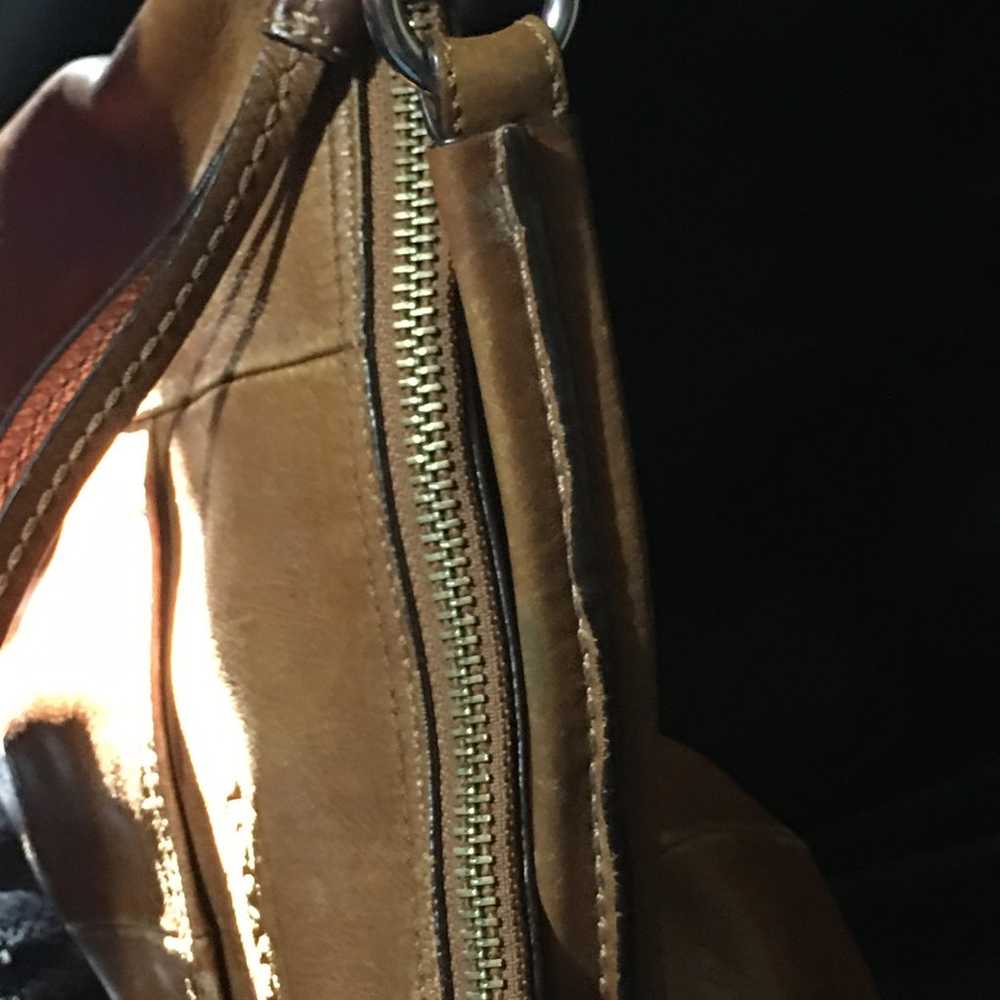 BROWN LEATHER COACH BAG - image 4