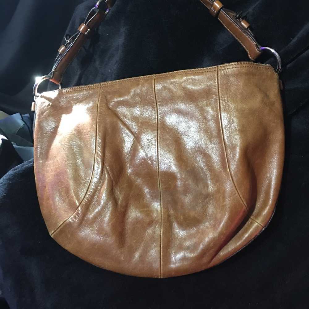 BROWN LEATHER COACH BAG - image 6