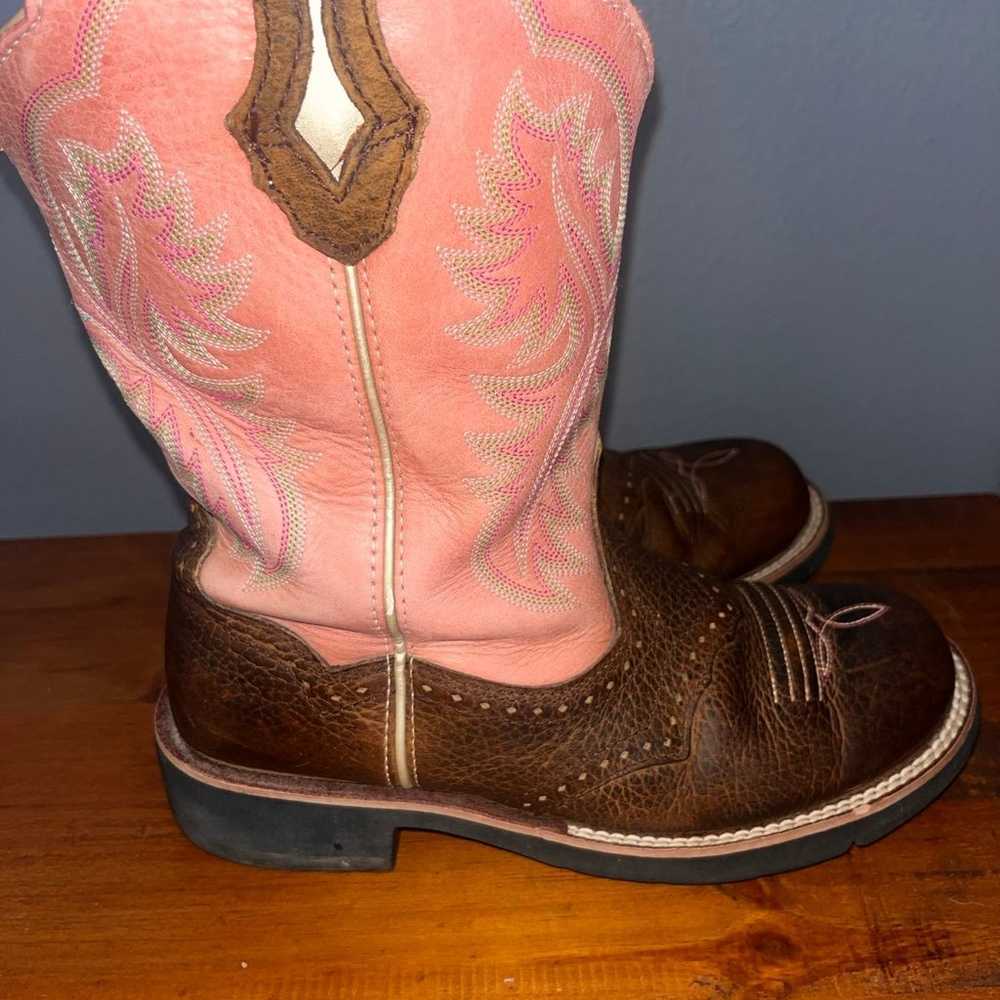 Ariat FatBaby Western Cowgirl Brown Pink Boots Wo… - image 6