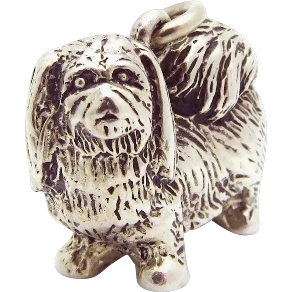 Adorable Vintage Sterling Silver Solid Pomeranian… - image 1