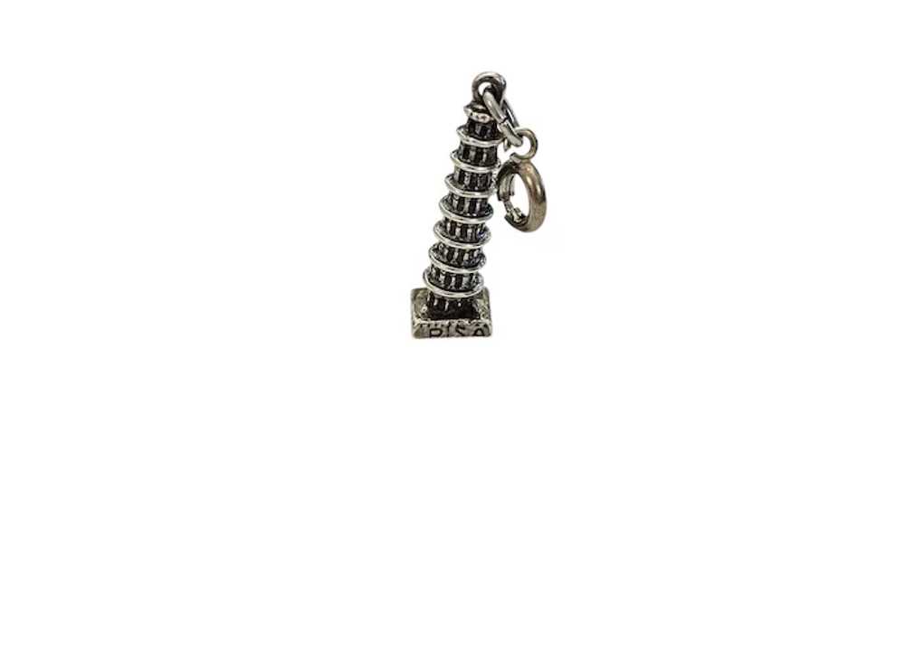 800 Silver Vintage Leaning Tower Of Pisa Charm Pe… - image 2