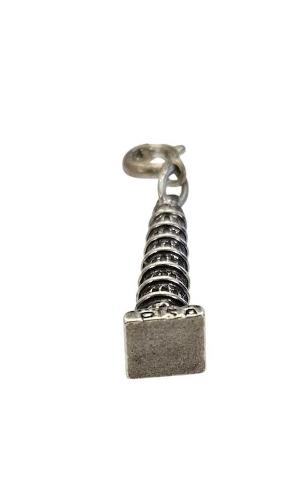 800 Silver Vintage Leaning Tower Of Pisa Charm Pe… - image 6