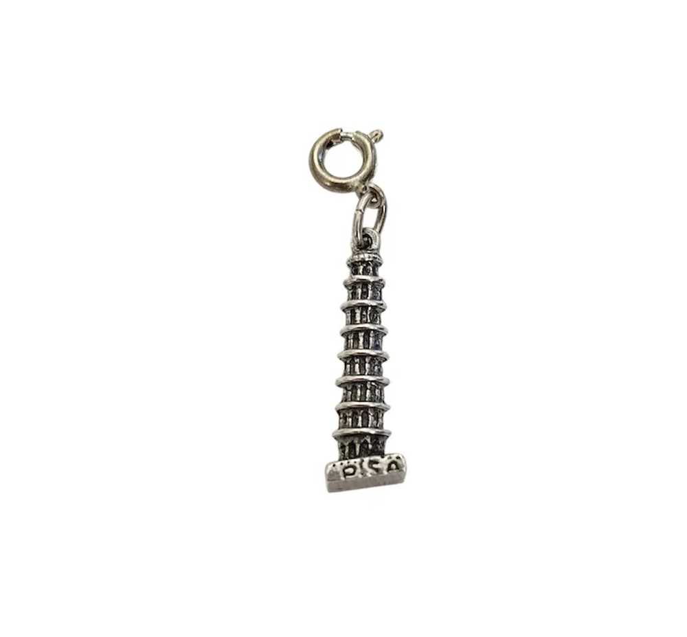 800 Silver Vintage Leaning Tower Of Pisa Charm Pe… - image 9