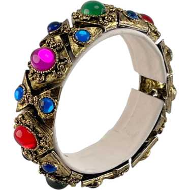 Jewels of India Cabochon Bracelet Chunky gold Ton… - image 1