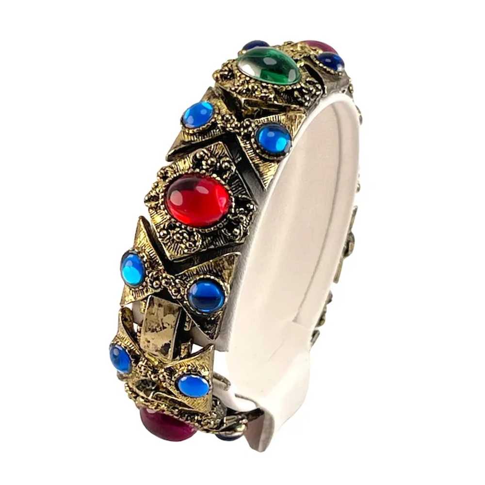 Jewels of India Cabochon Bracelet Chunky gold Ton… - image 2