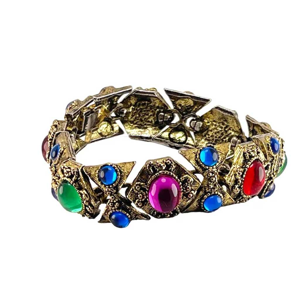 Jewels of India Cabochon Bracelet Chunky gold Ton… - image 4