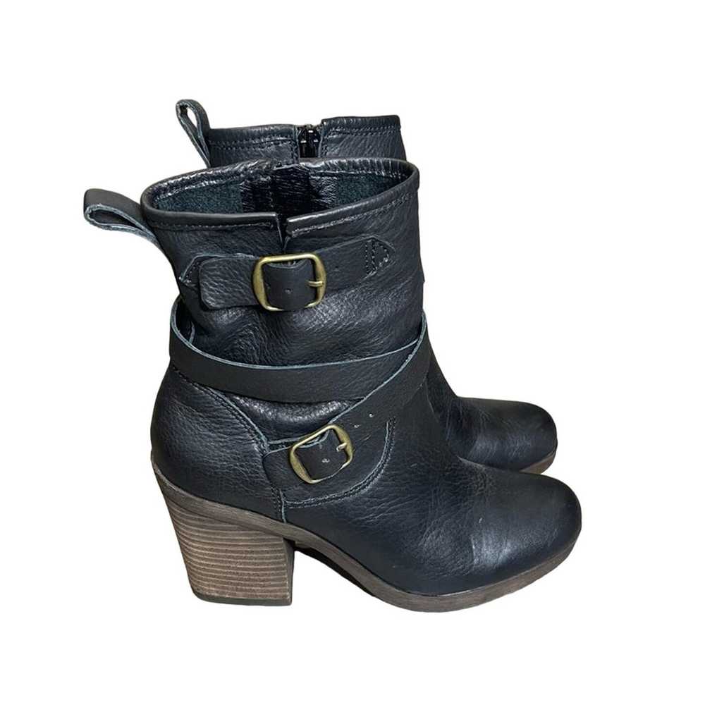 Lucky Brand Orenzo Ankle Moto Boots Black Leather… - image 1