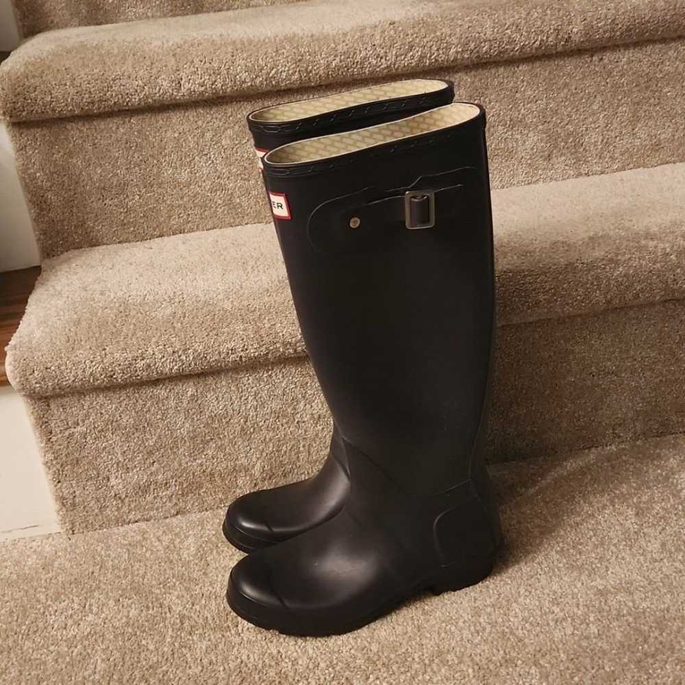 Hunter Black Classic Rain Boots Men's 4 Women's 5 - image 2