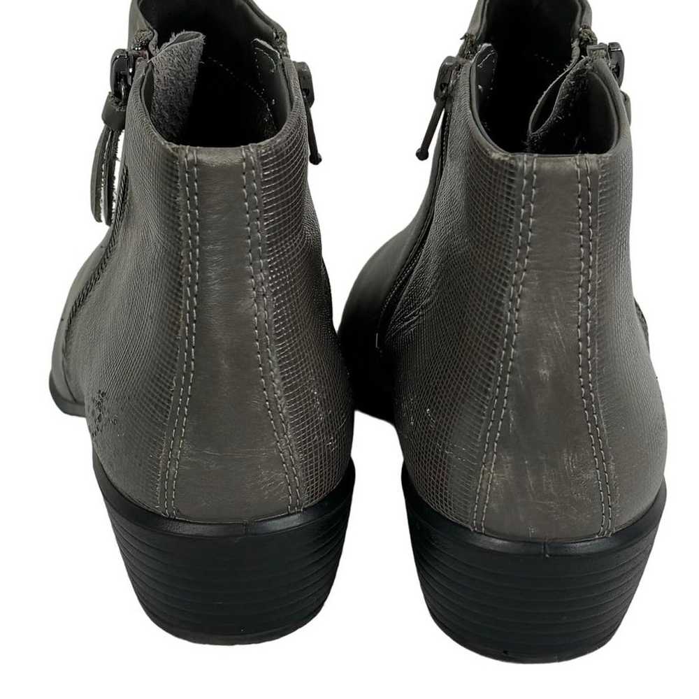 ECCO TOUCH Leather Ankle Booties Gray Taupe Size … - image 3