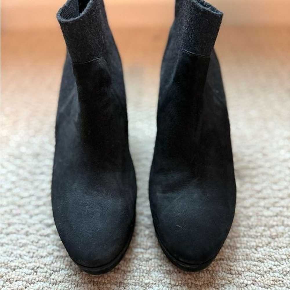 Eileen Fisher Black Knit Sued Platform Booties GU… - image 2