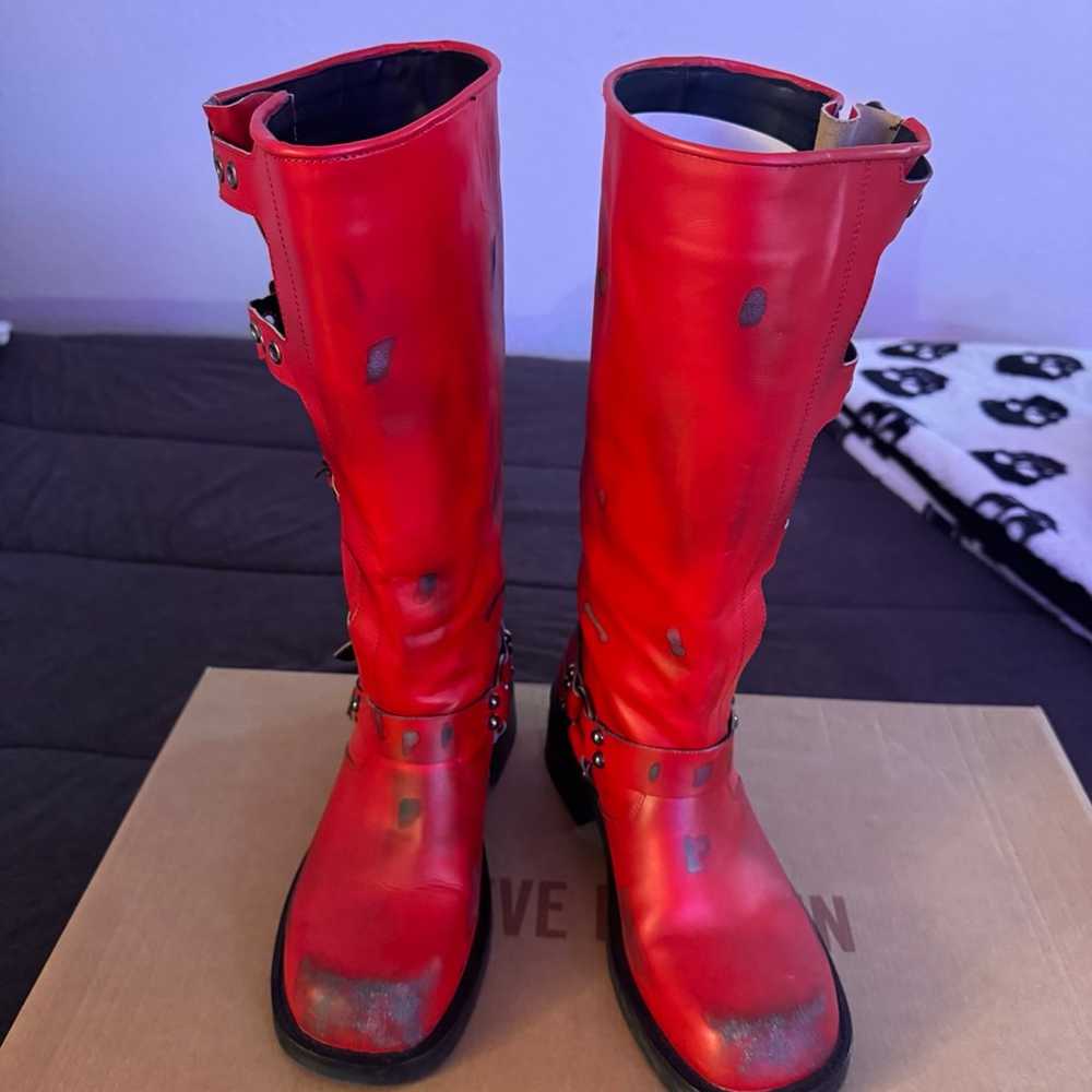 Steve Madden red leather Rocky boots - image 4