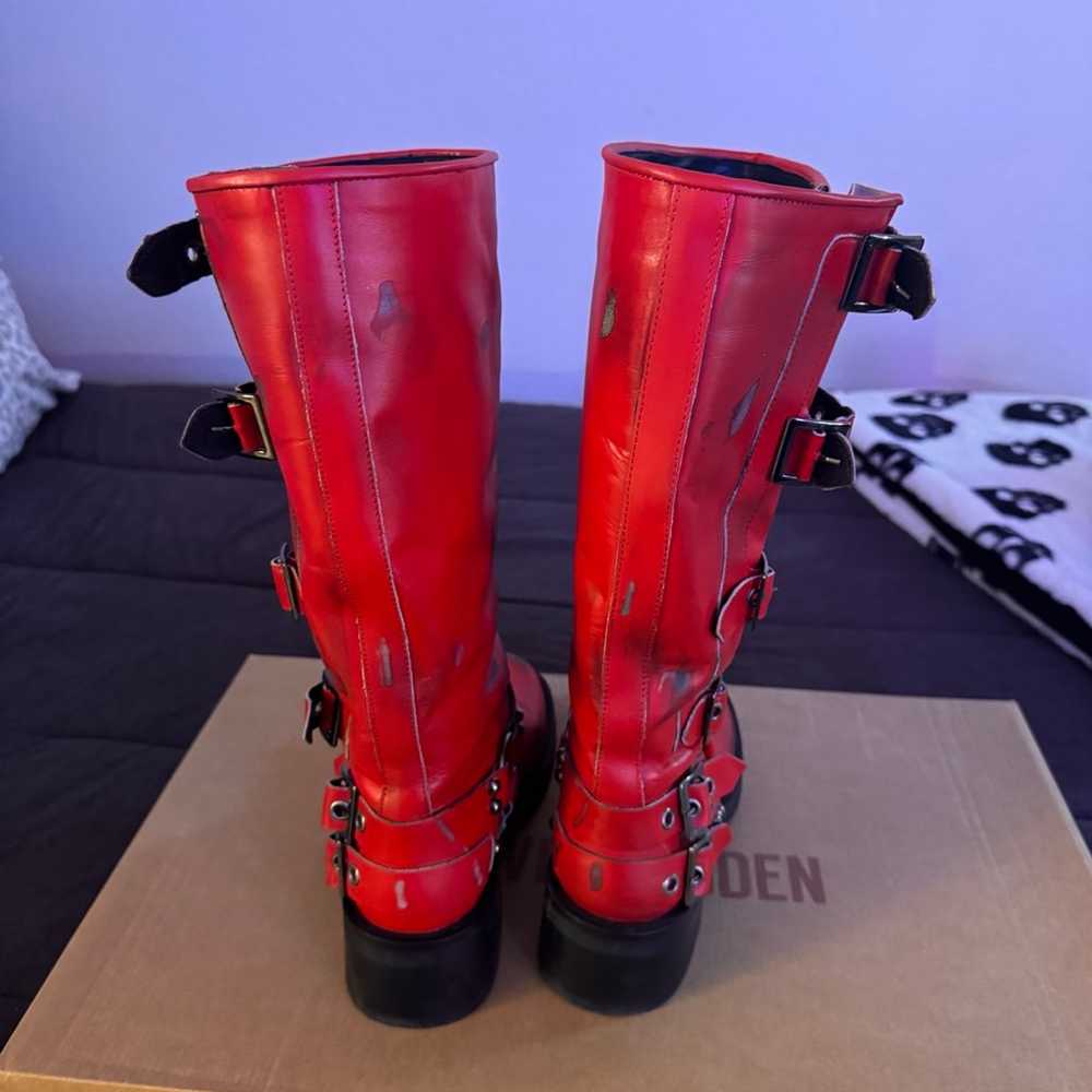 Steve Madden red leather Rocky boots - image 5