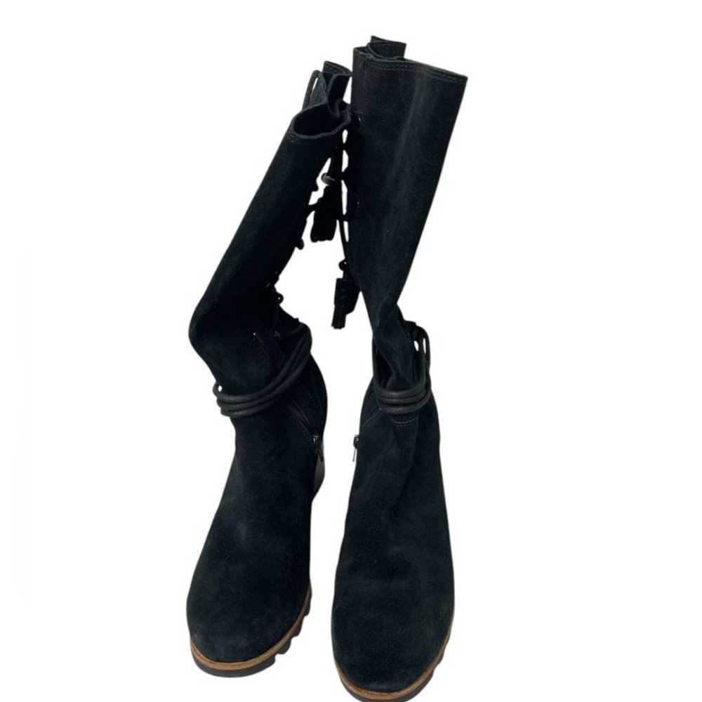 SOREL FARAH Tall BLACK WATERPROOF SUEDE LEATHER U… - image 3