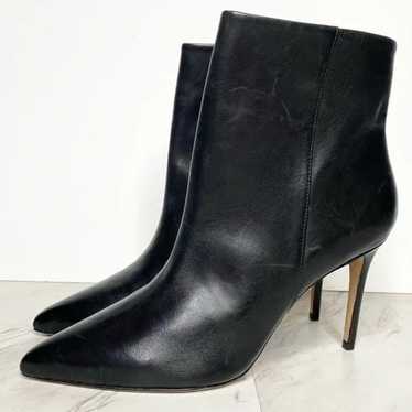 Schutz Mikki Black Leather Pointy Toe Bootie 10