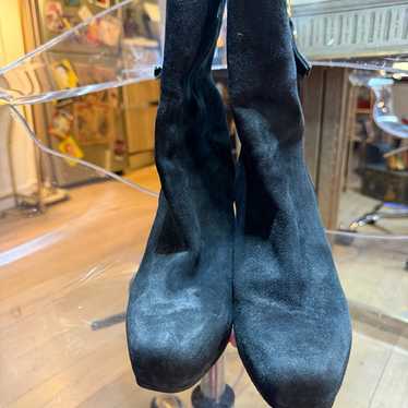 Vintage black suede Stewart Weitzman booties 9 - image 1