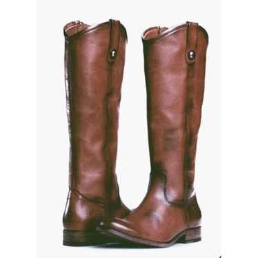 FRYE Melissa Tall Cognac Leather Riding Boot Size 