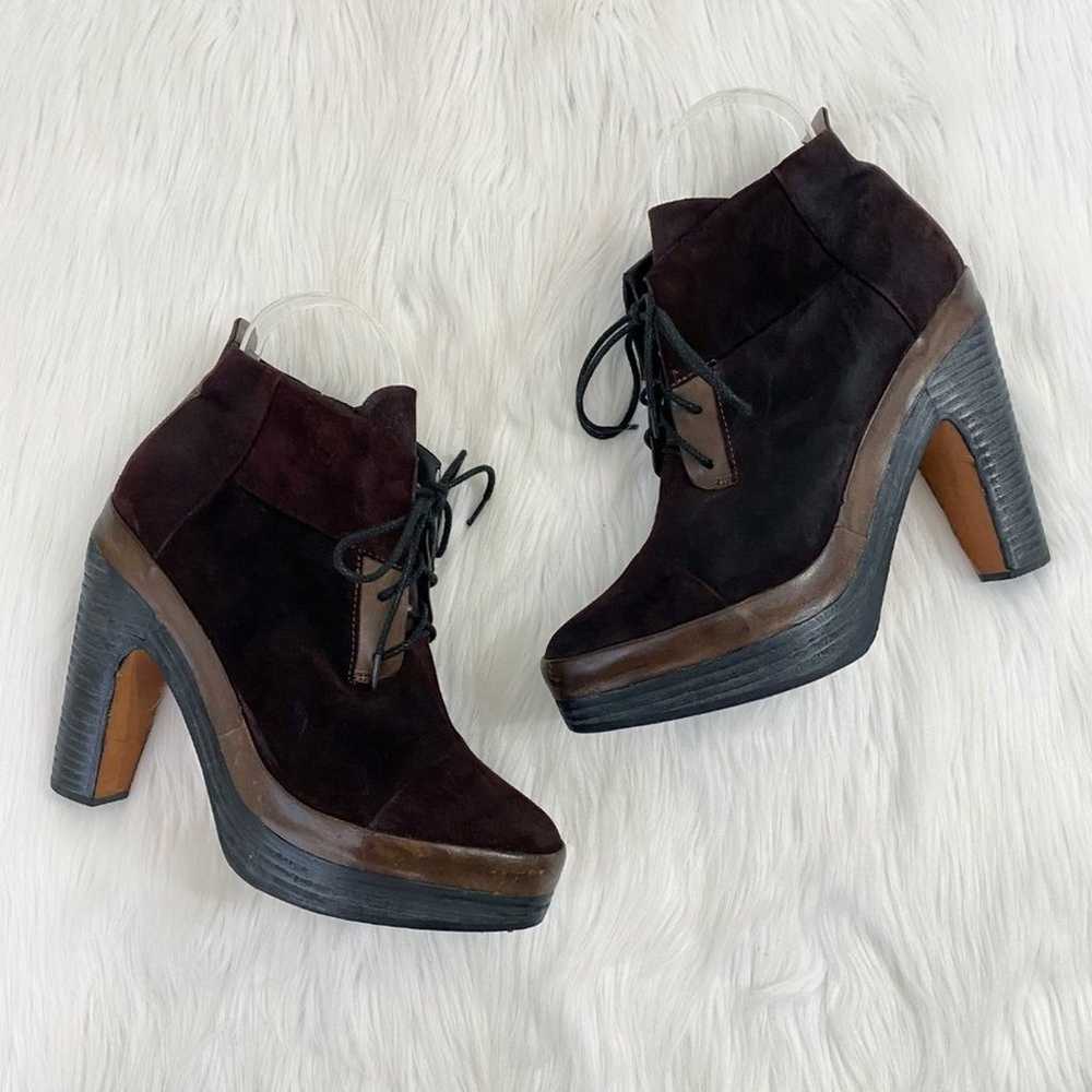 Rag & Bone Oxblood Suede Lace Up Ankle Boots Stac… - image 11